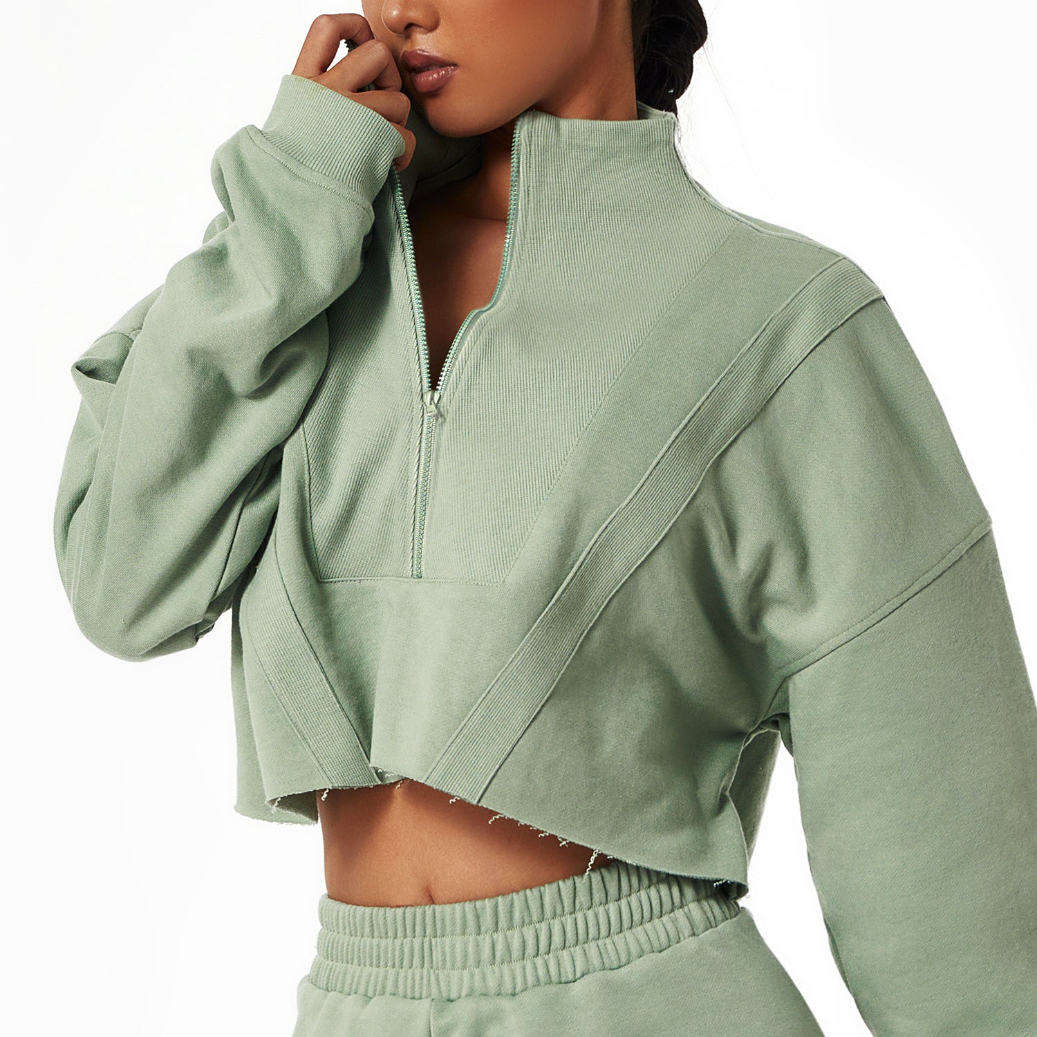Damen Langarm Zip-Sweater mit Stehkragen | Sport & Casual Oberteil - Sportswear Iron Monkey 23