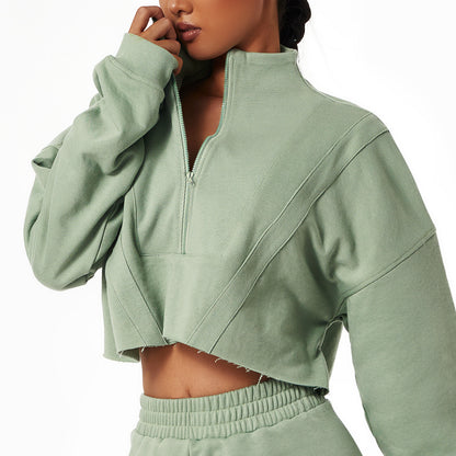 Damen Langarm Zip-Sweater mit Stehkragen | Sport & Casual Oberteil - Sportswear Iron Monkey 23