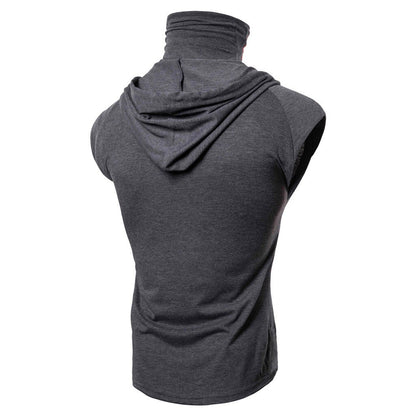 Premium Hooded Sports Vest Herren – Mask Button Splice Open-Forked Weste Ärmellos - Sportswear Iron Monkey 23