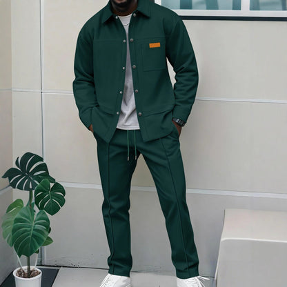 Herren 2-teiliges Casual-Set | Langarm-Jacke mit Kragen & Hose - Sportswear Iron Monkey 23