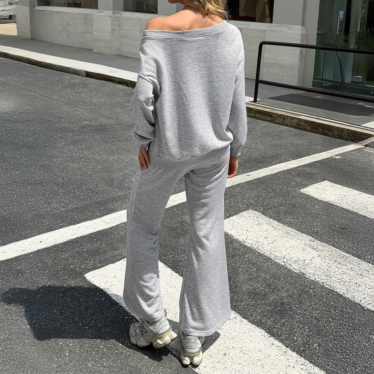 Premium Sport-Set Damen 2-teilig – Solid Color T-Shirt & Straight Leg Pants Trainingsanzug - Sportswear Iron Monkey 23