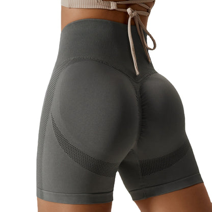 Premium Honey Peach Yoga-Shorts Damen – Seamless High-Waist Hip-Lift Fitness Shorts - Sportswear Iron Monkey 23