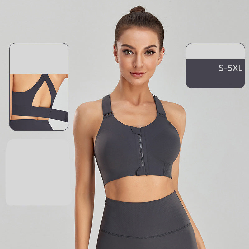 Premium Zipper Sport-BH Damen – High Impact Fitness BH mit Reißverschluss - Sportswear Iron Monkey 23