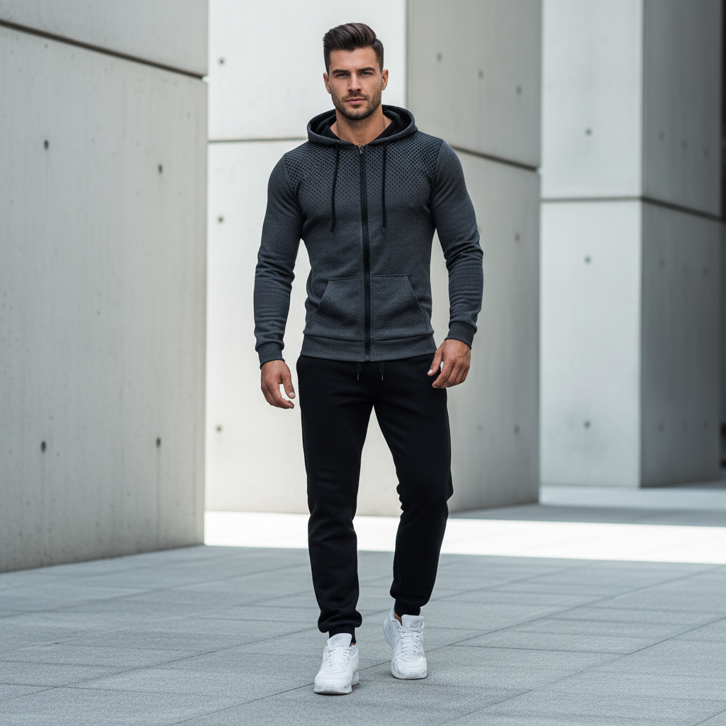 Premium Sports Fitness Set Herren 2-teilig – Sweater & Trousers Herbst Winter Trainingsanzug - Sportswear Iron Monkey 23