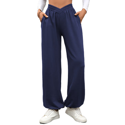 Premium Wide Leg Pants Damen – Loose Fit Hose mit Elastischem Bund & Taschen - Sportswear Iron Monkey 23