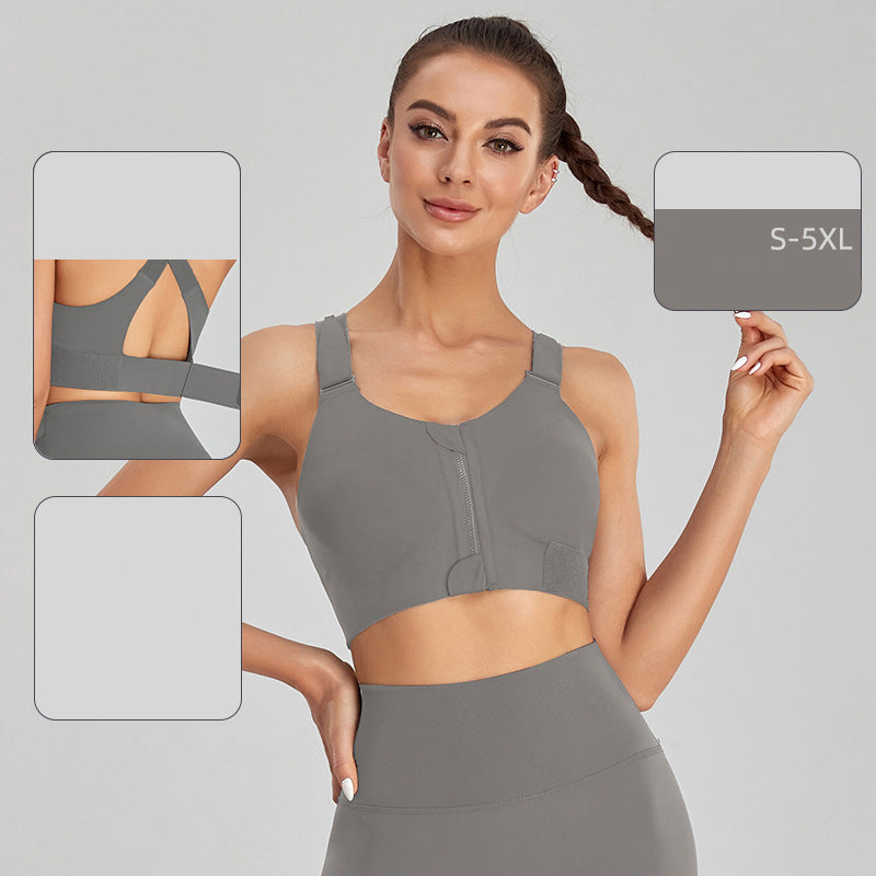 Premium Zipper Sport-BH Damen – High Impact Fitness BH mit Reißverschluss - Sportswear Iron Monkey 23