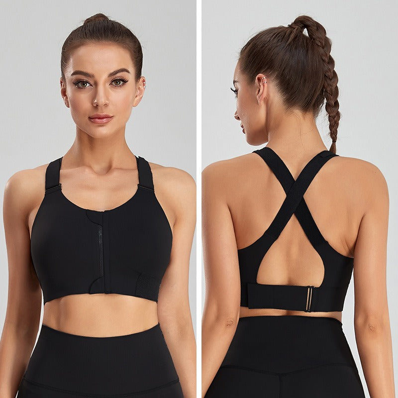 Premium Zipper Sport-BH Damen – High Impact Fitness BH mit Reißverschluss - Sportswear Iron Monkey 23