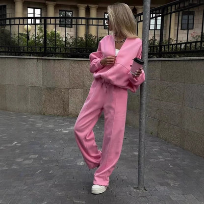 Premium Style Zipper Hoodie-Set Damen 2-teilig – Casual Kapuzenpullover & Hose Outfit - Sportswear Iron Monkey 23