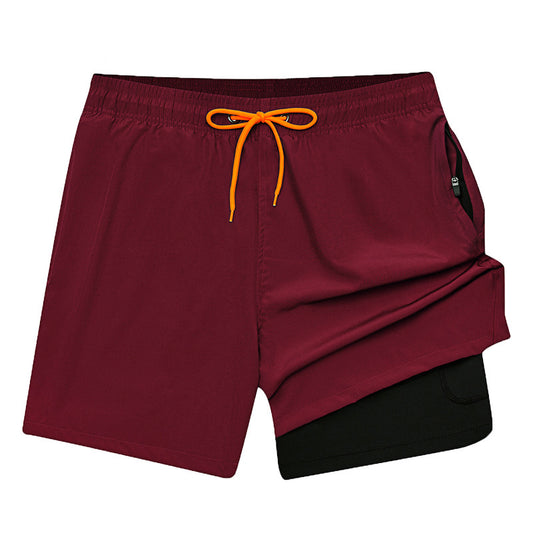Premium Beach Pants Herren 2-in-1 – Swimming Shorts Quick-Dry Anti-Embarrassment Solid Color - Sportswear Iron Monkey 23
