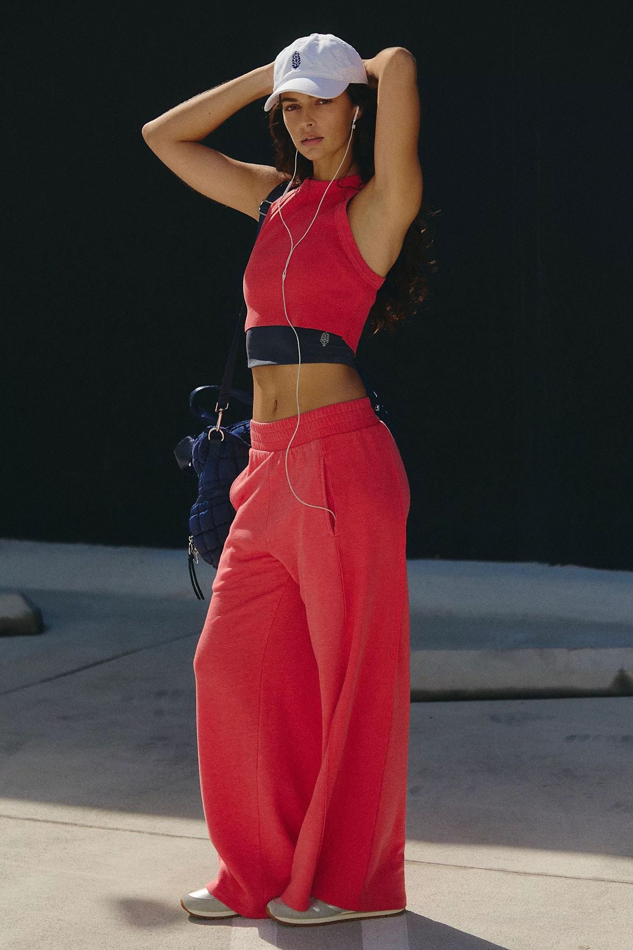 Premium Shaping Set Damen 2-teilig – Solid Color Kurzarm Ribbed Wide-Leg Pants High-Elastic - Sportswear Iron Monkey 23