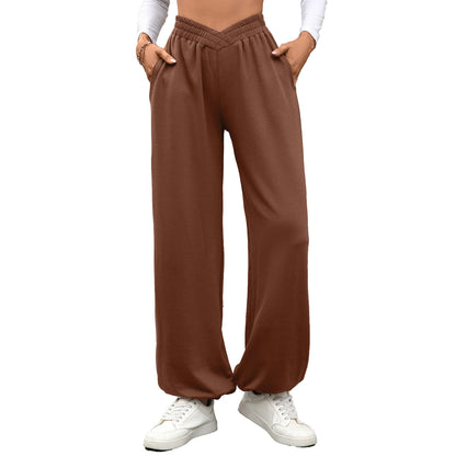 Premium Wide Leg Pants Damen – Loose Fit Hose mit Elastischem Bund & Taschen - Sportswear Iron Monkey 23
