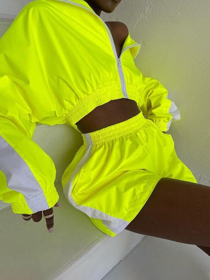 Premium Zipper Hoodie Set Damen 2-teilig – Langarm Kapuzenpullover & Shorts Casual Activewear - Sportswear Iron Monkey 23