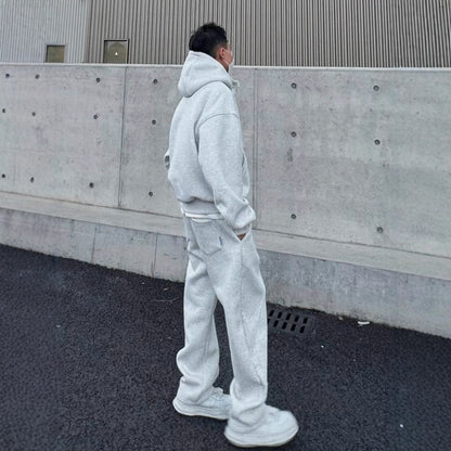 Premium Heavyweight Sports Set Herren 2-teilig – Loose Hooded Jacket & Straight Leg Pants - Sportswear Iron Monkey 23