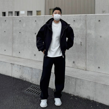 Premium Heavyweight Sports Set Herren 2-teilig – Loose Hooded Jacket & Straight Leg Pants - Sportswear Iron Monkey 23