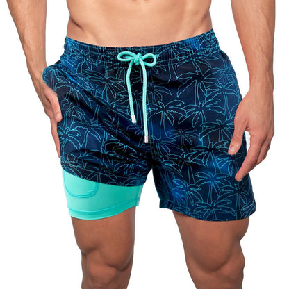 Premium Summer Shorts Herren – Printed Beach Pants Double Shorts Sweatpants - Sportswear Iron Monkey 23