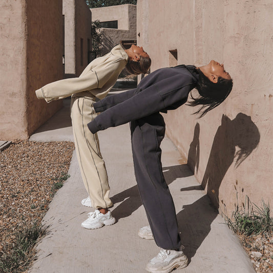 Premium Sport-Hoodie-Set Damen 2-teilig – Kapuzenpullover & Hose Trainingsanzug - Sportswear Iron Monkey 23