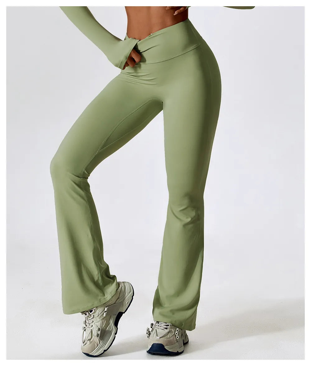Premium Flare Yoga-Hose Damen – High-Waist Schlaghose mit hoher Elastizität für Tanz & Fitness - Sportswear Iron Monkey 23