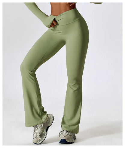 Premium Flare Yoga-Hose Damen – High-Waist Schlaghose mit hoher Elastizität für Tanz & Fitness - Sportswear Iron Monkey 23