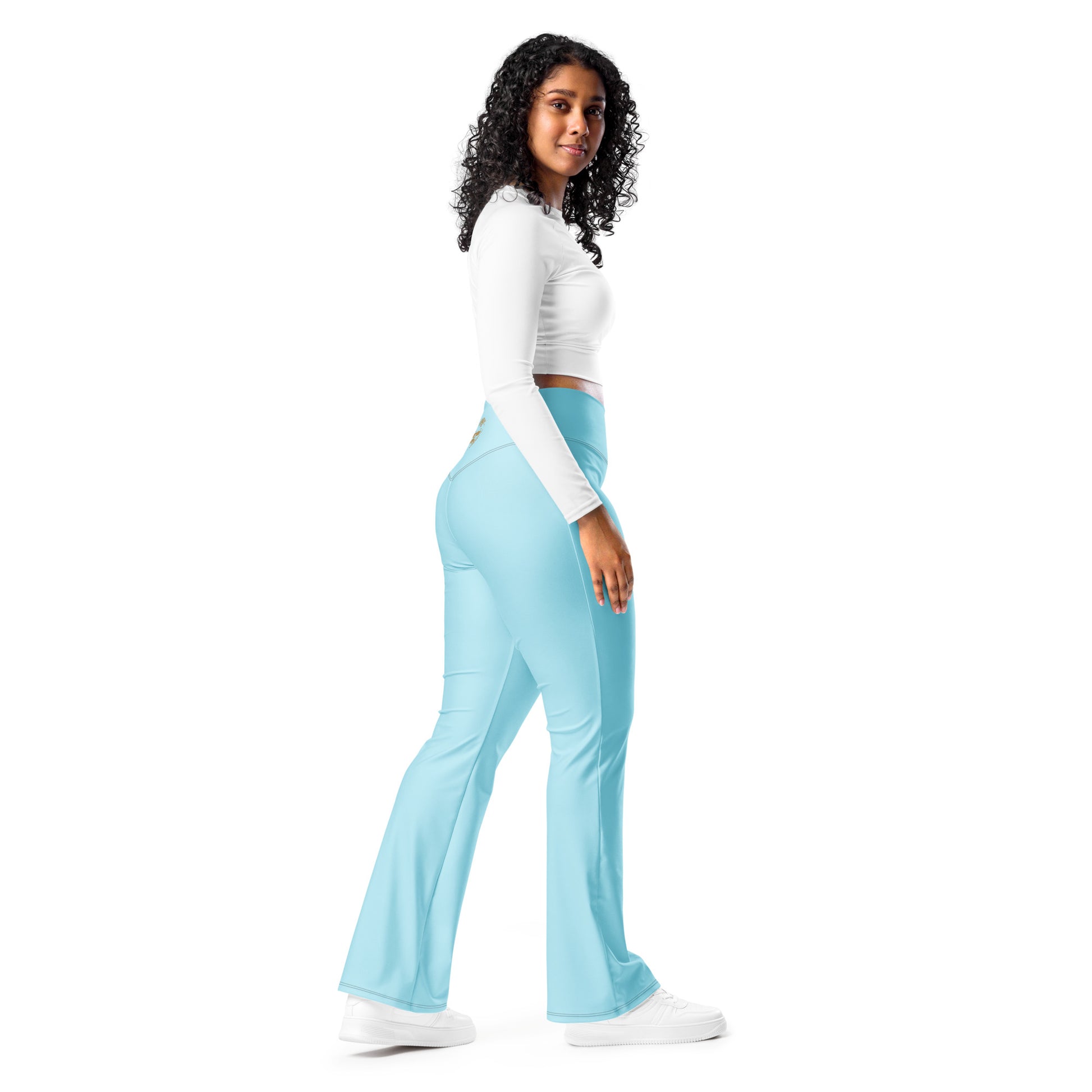 Damen Flare Leggings mit All-Over-Print von Sportswear Iron Monkey 23, High-Waist, po-hebend, UV-Schutz 50+
