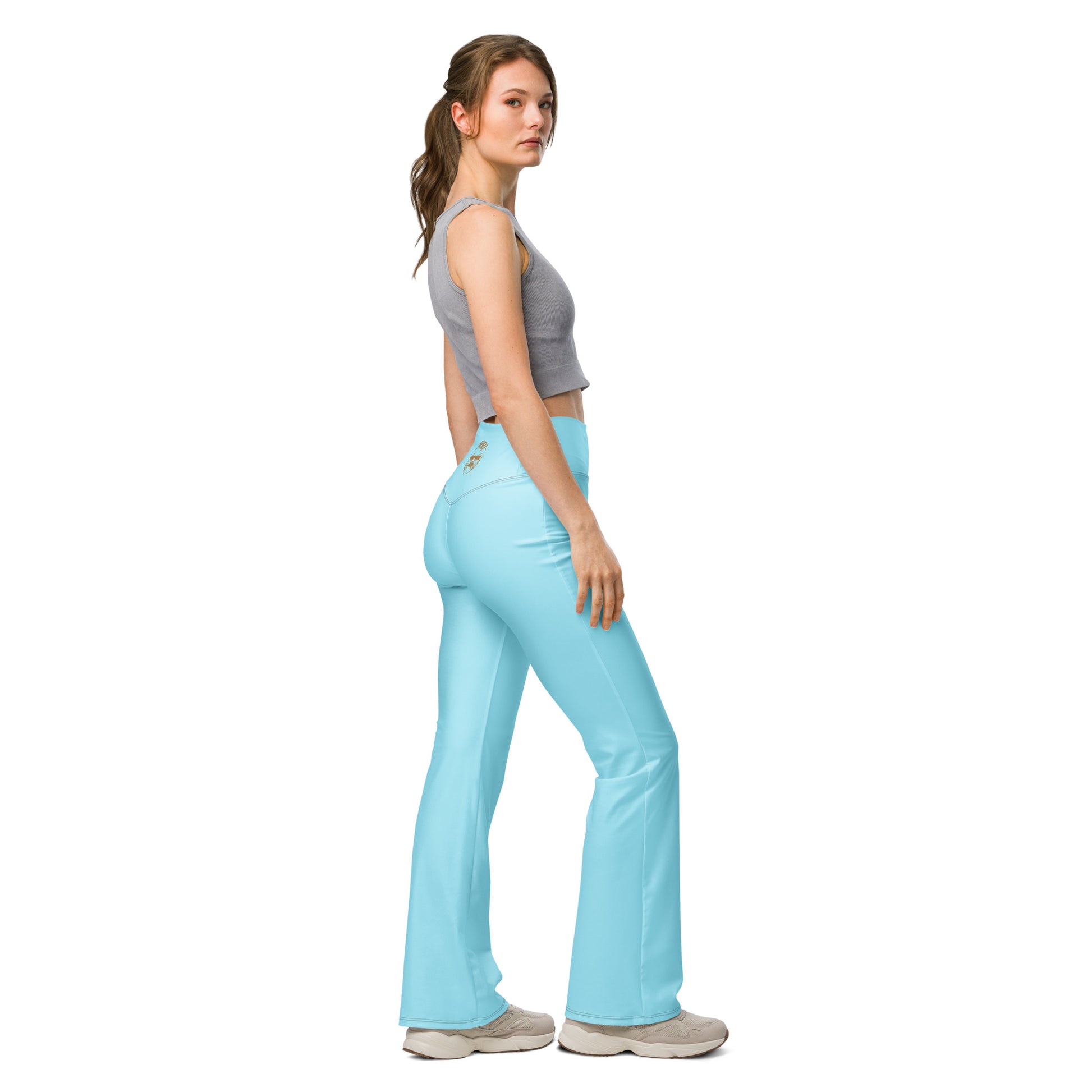 Damen Flare Leggings von Sportswear Iron Monkey 23 mit All-Over-Print, High-Waist, po-hebend, UV-Schutz UPF 50+