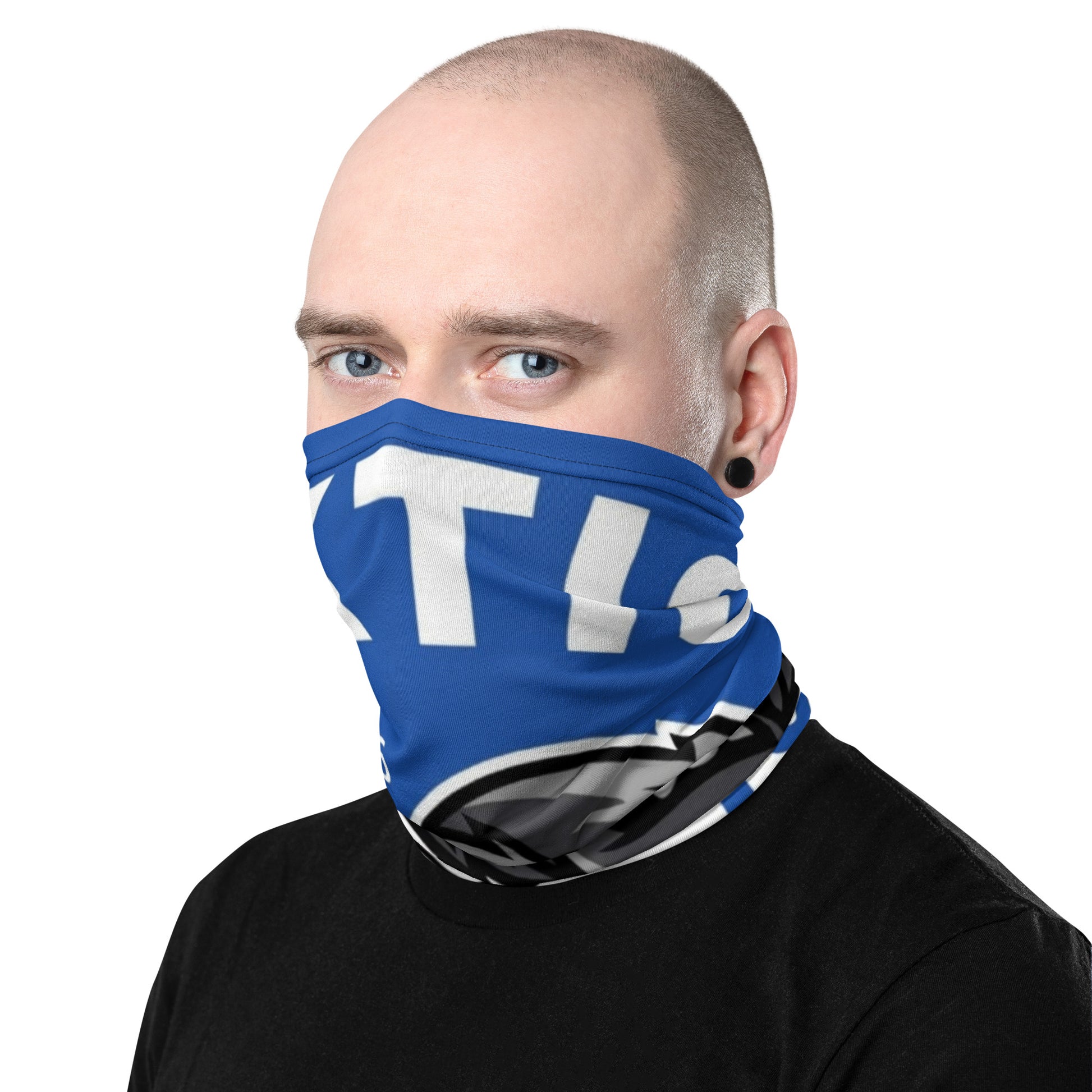 Multifunktionstuch von Sportswear Iron Monkey 23 mit Allover-Print, weiß, für vielseitige Nutzung als Hals- oder Gesichtsschutz.