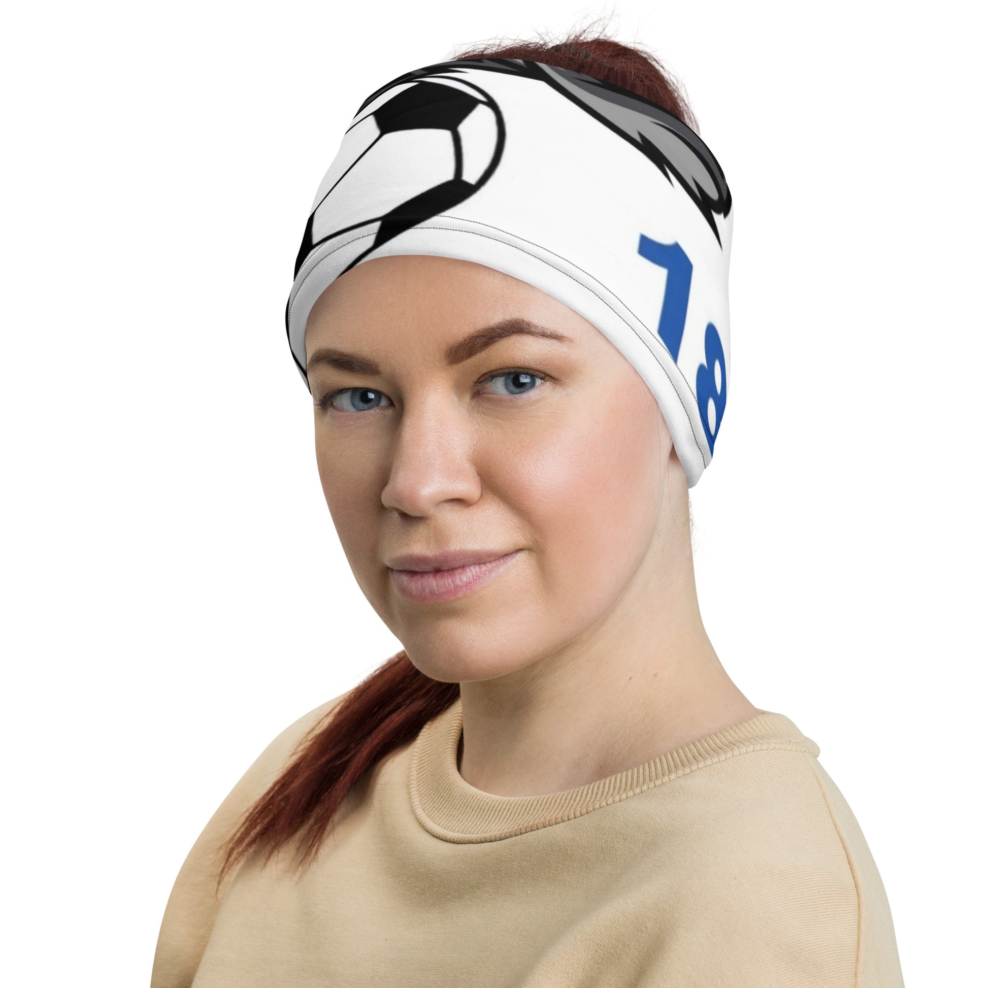 Multifunktionstuch von Sportswear Iron Monkey 23 mit All-over-Print in Weiß, vielseitiges Neck Gaiter für Sport und Freizeit