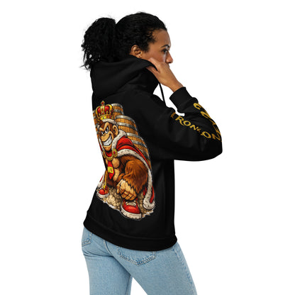 Recycelter Unisex Zip-Hoodie von Sportswear Iron Monkey 23 mit Allover-Print, umweltfreundlich, weiß, Rückenansicht