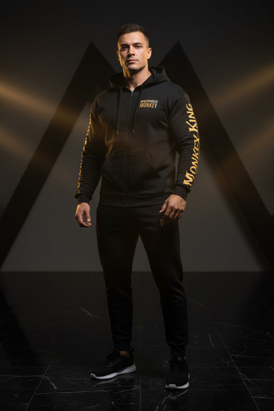 Recycelter Unisex Zip-Hoodie von Sportswear Iron Monkey 23 mit Allover-Print, weiß, aus 95% recyceltem Material, umweltfreundlich
