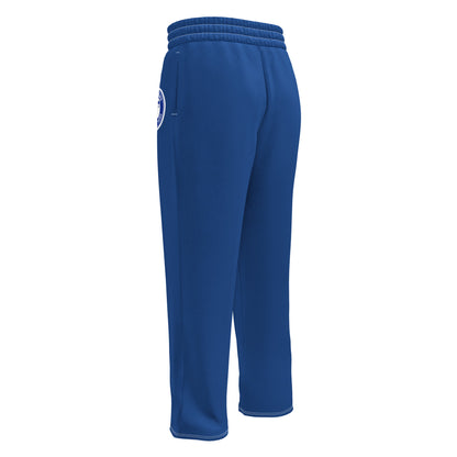 Recycelte Unisex-Joggingshose mit weitem Bein, weiß mit All-Over-Print, von Sportswear Iron Monkey 23, Rückenansicht
