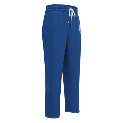 Weißer, recycelter Unisex-Jogginghose mit weitem Bein und Allover-Print von Sportswear Iron Monkey 23, Fanclub Alte Dame 1892.