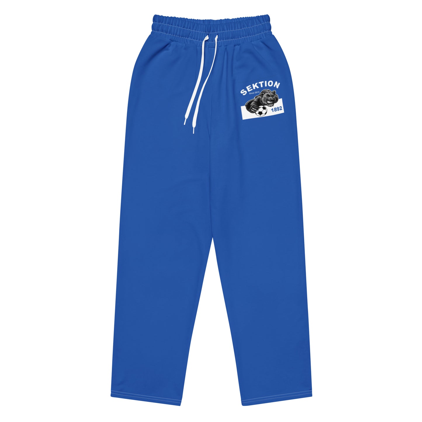 Unisex-Joggingshose von Sportswear Iron Monkey 23 mit weitem Bein und All-over-Print in Weiß, Vorderansicht