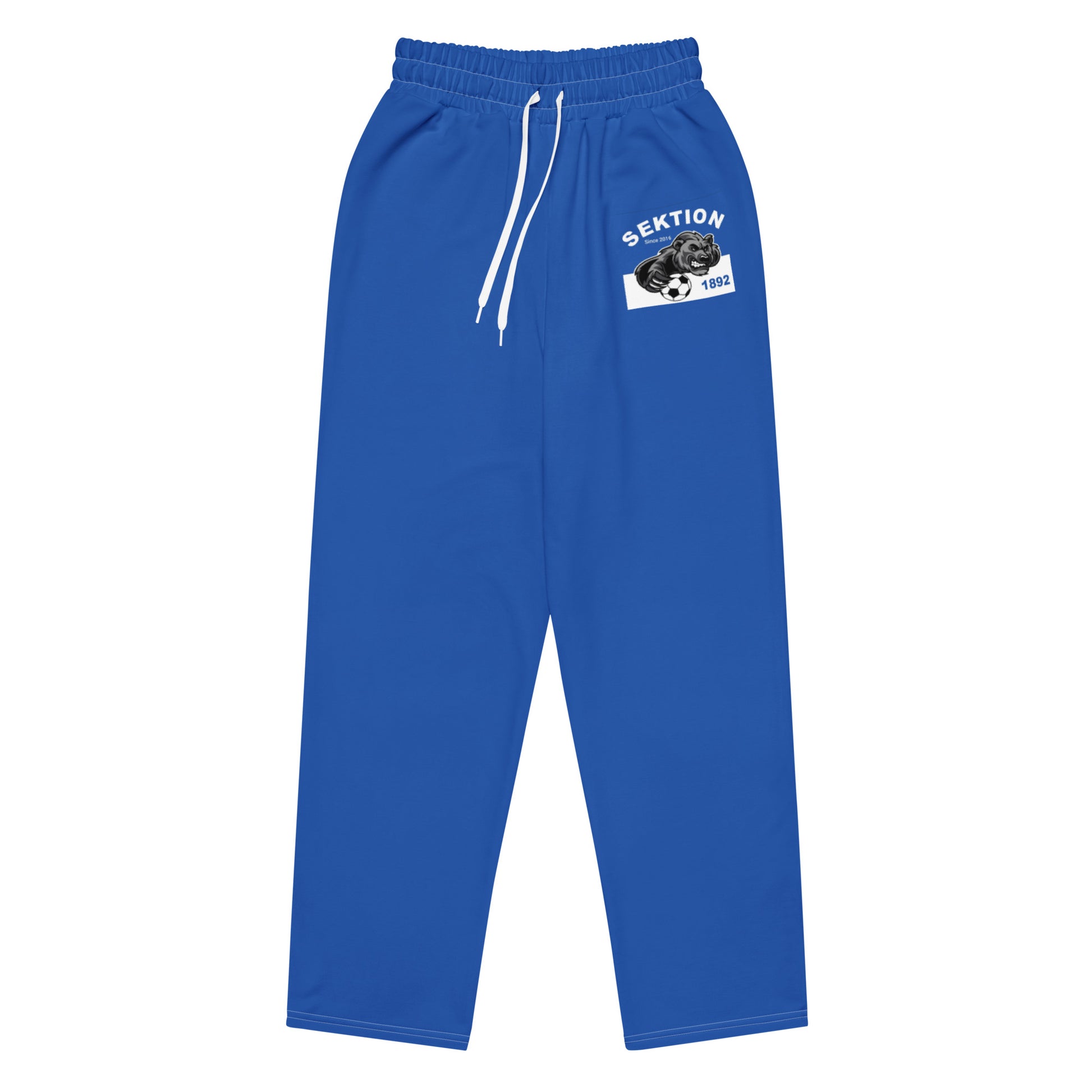 Unisex-Joggingshose von Sportswear Iron Monkey 23 mit weitem Bein und All-over-Print in Weiß, Vorderansicht