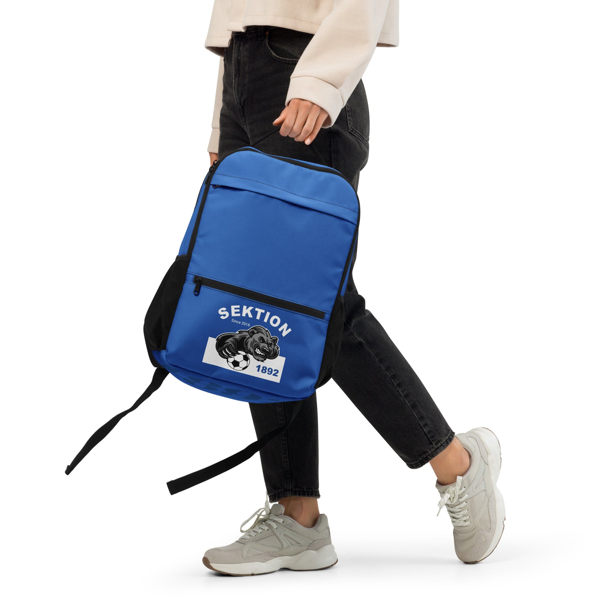 Schwarzer Allzweck-Rucksack von Sportswear Iron Monkey 23 mit All-over-Print und praktischen Tragegriffen.