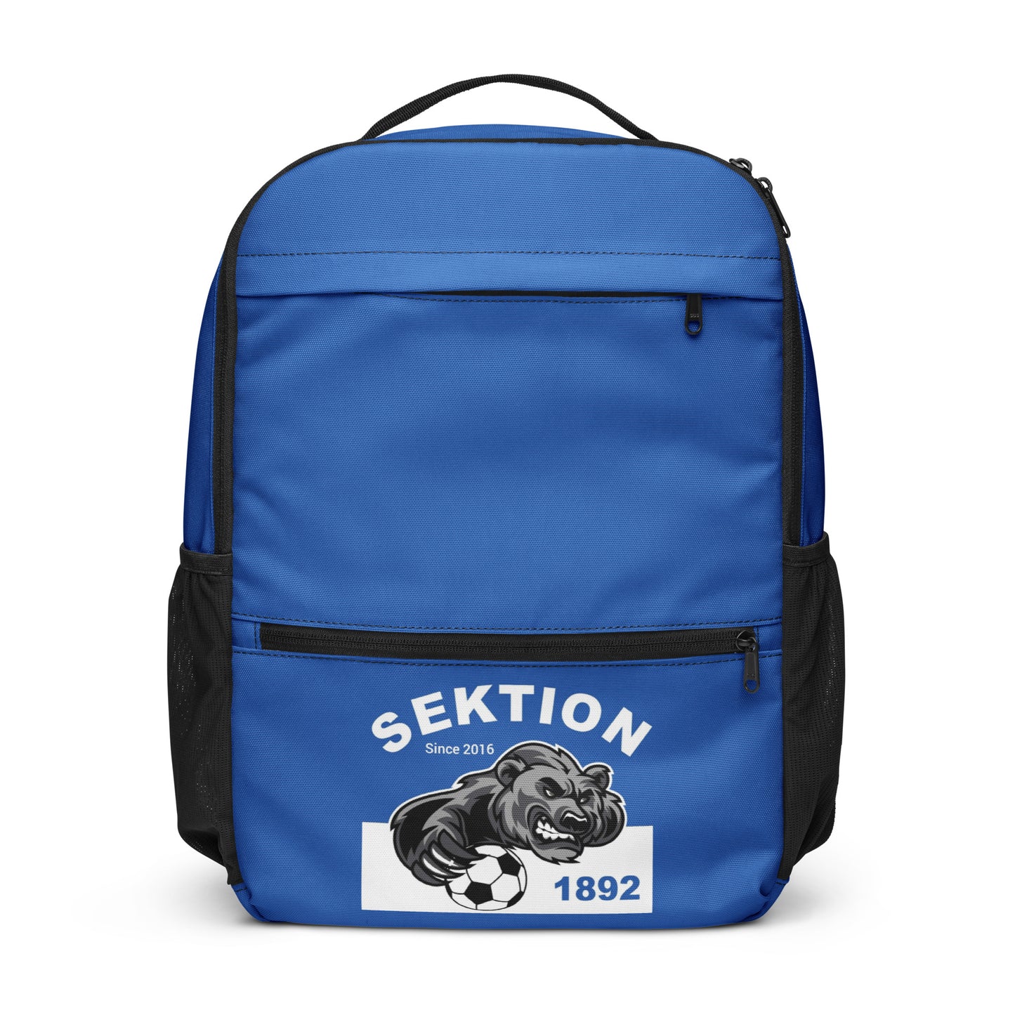 Schwarzer Allzweck-Rucksack von Sportswear Iron Monkey 23 mit All-over-Druck, Frontansicht, vielseitiger Alltagstasche