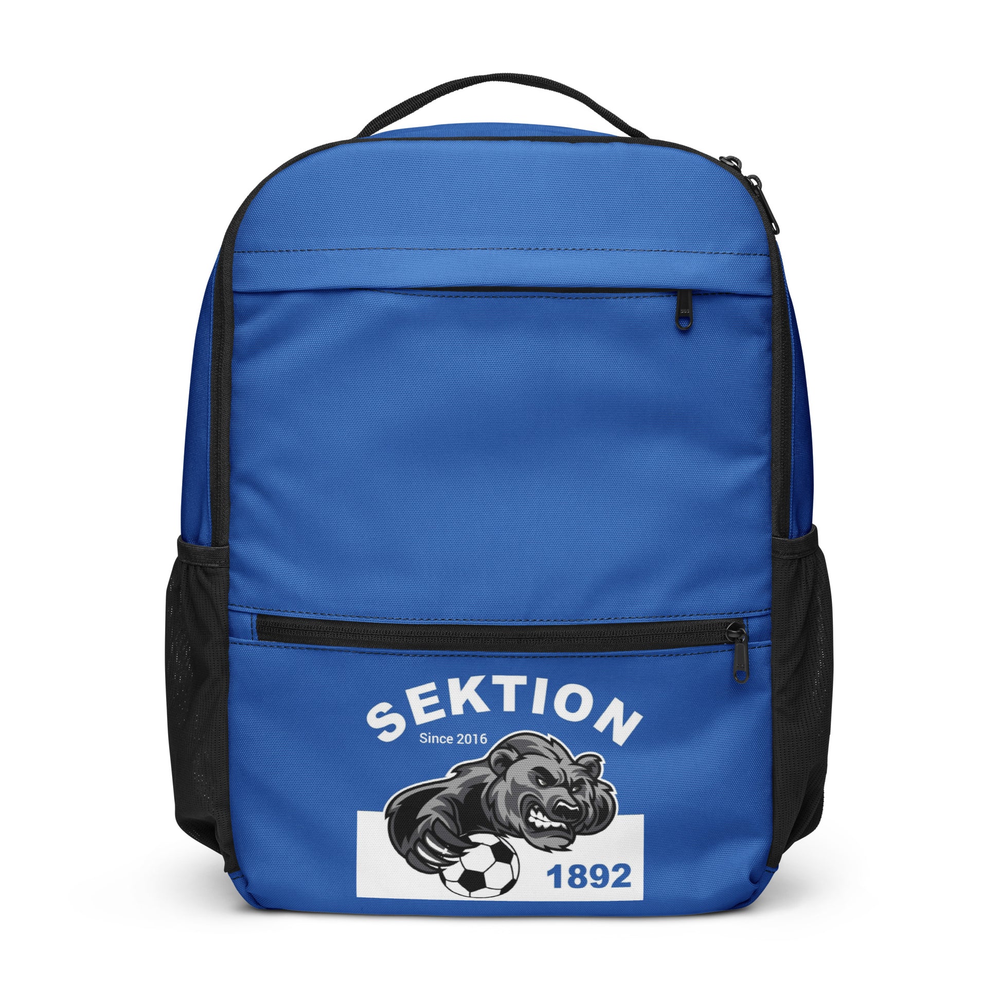 Schwarzer Allzweck-Rucksack von Sportswear Iron Monkey 23 mit All-over-Druck, Frontansicht, vielseitiger Alltagstasche