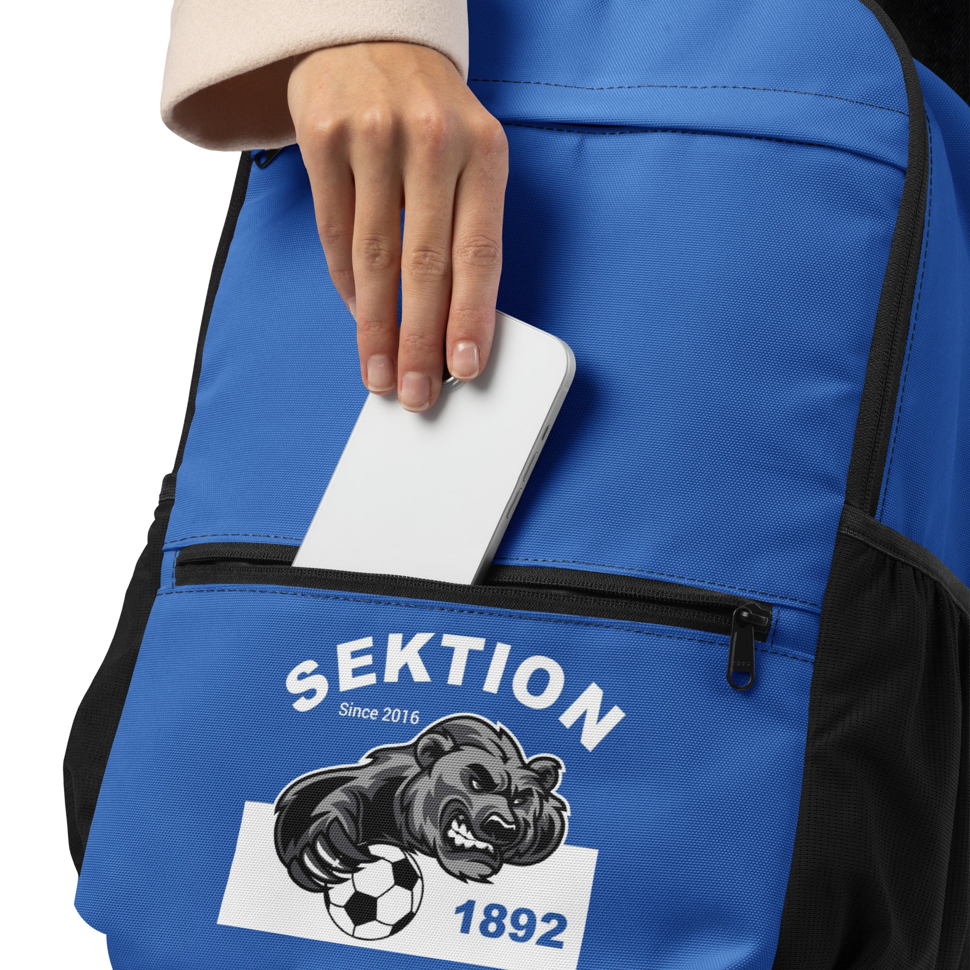 Schwarzer Allzweck-Rucksack von Sportswear Iron Monkey 23 mit All-over-Print, vielseitig und robust für den Alltag.