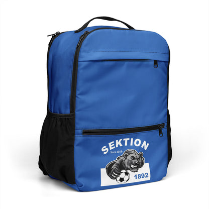 Schwarzer Allzweck-Rucksack von Sportswear Iron Monkey 23 mit Allover-Print, rechte Frontansicht, vielseitiger Rucksack für den Alltag