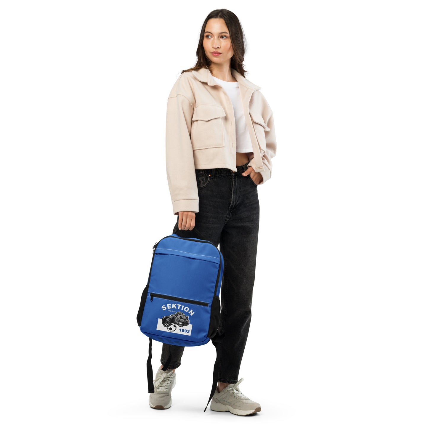 Allzweck-Rucksack von Sportswear Iron Monkey 23 mit Allover-Druck in Weiß, Frontansicht, praktischer Rucksack für den Alltag