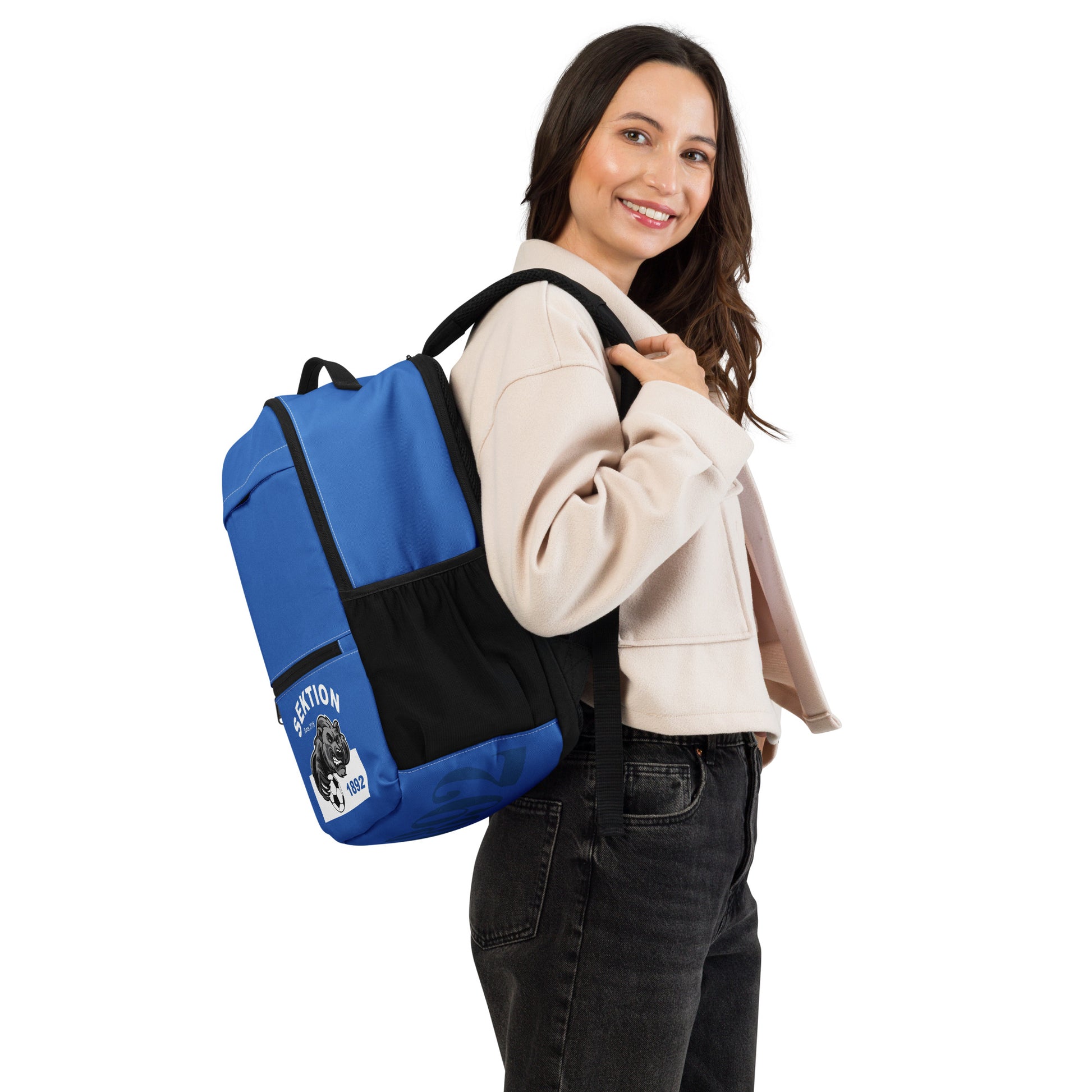 Allzweck-Rucksack von Sportswear Iron Monkey 23 mit Allover-Print in Weiß, rechte Ansicht, vielseitiger Alltagsrucksack