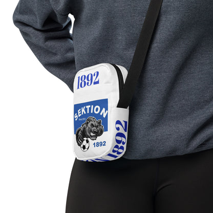 Sportswear Iron Monkey 23 Umhängetasche mit Allover-Print, praktische Utility-Geldbörse, weiße Frontansicht