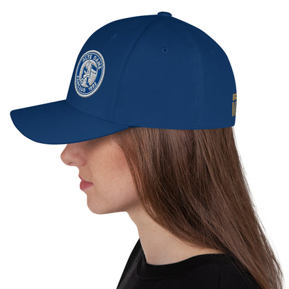 Strukturierte, royale blaue Cord-Cap mit geschlossener Rückseite, Fanclub Alte Dame 1892, Sportswear Iron Monkey 23 Accessoire