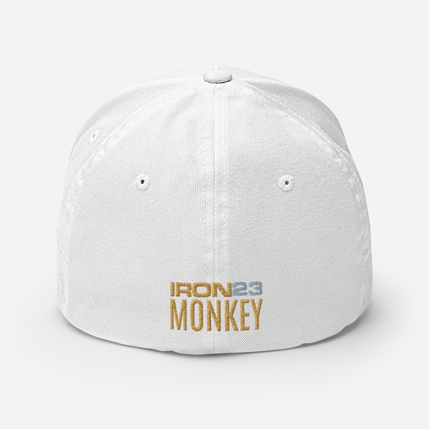 Strukturierte weiße Cord-Cap des Fanclub Alte Dame 1892 von Sportswear Iron Monkey 23, geschlossene Rückseite, modisches Accessoire