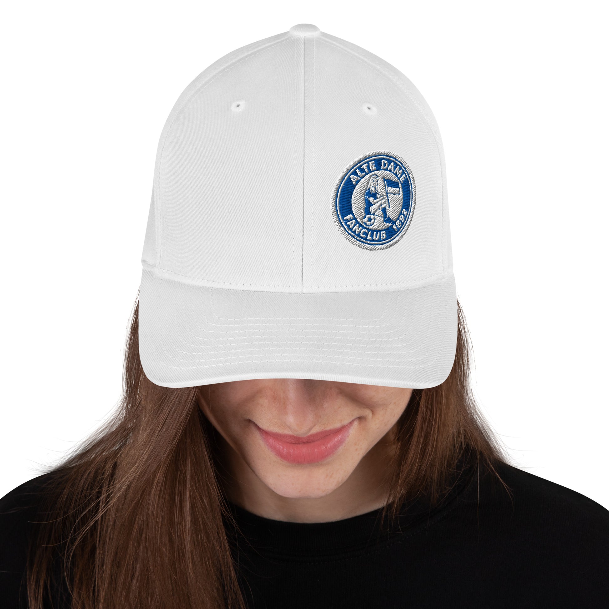 Strukturierte weiße Cord-Cap mit geschlossener Rückseite, Fanclub Alte Dame 1892, Sportswear Iron Monkey 23 Accessoire