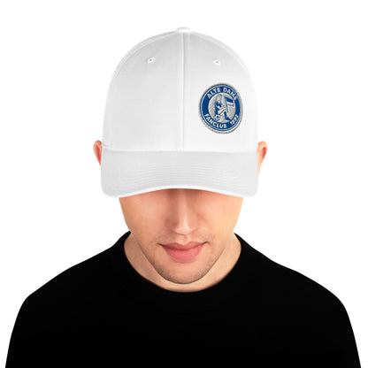 Strukturierte weiße Cord-Cap mit geschlossener Rückseite, Fanclub Alte Dame 1892, Sportswear Iron Monkey 23, modisches Accessoire