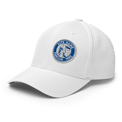 Weiße strukturierte Cord-Cap mit geschlossener Rückseite und Fanclub-Design der Alten Dame 1892, von Sportswear Iron Monkey 23