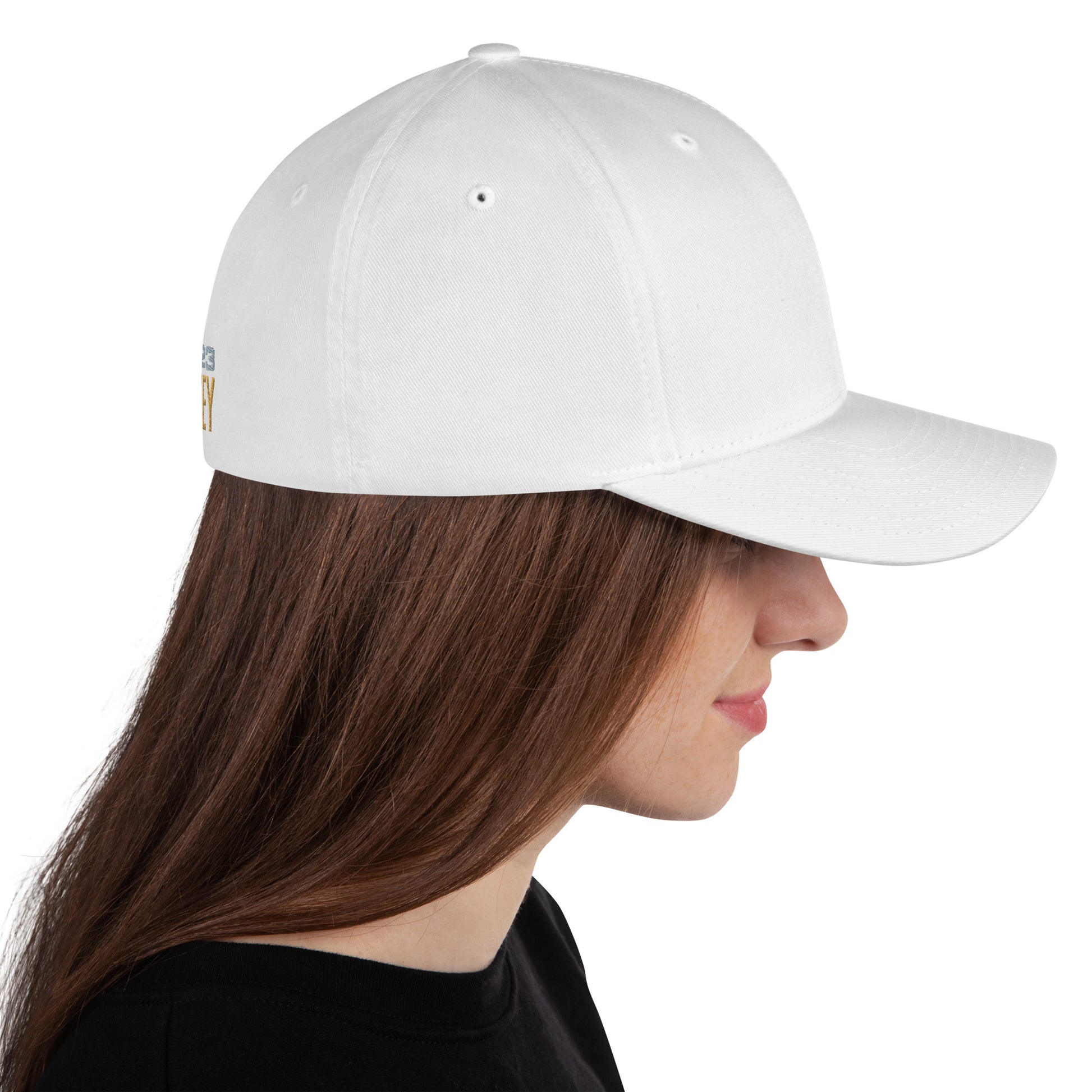 Weißer, strukturierter Cord-Cap mit geschlossener Rückseite und Fanclub-Logo der Alten Dame, Sportswear Iron Monkey 23