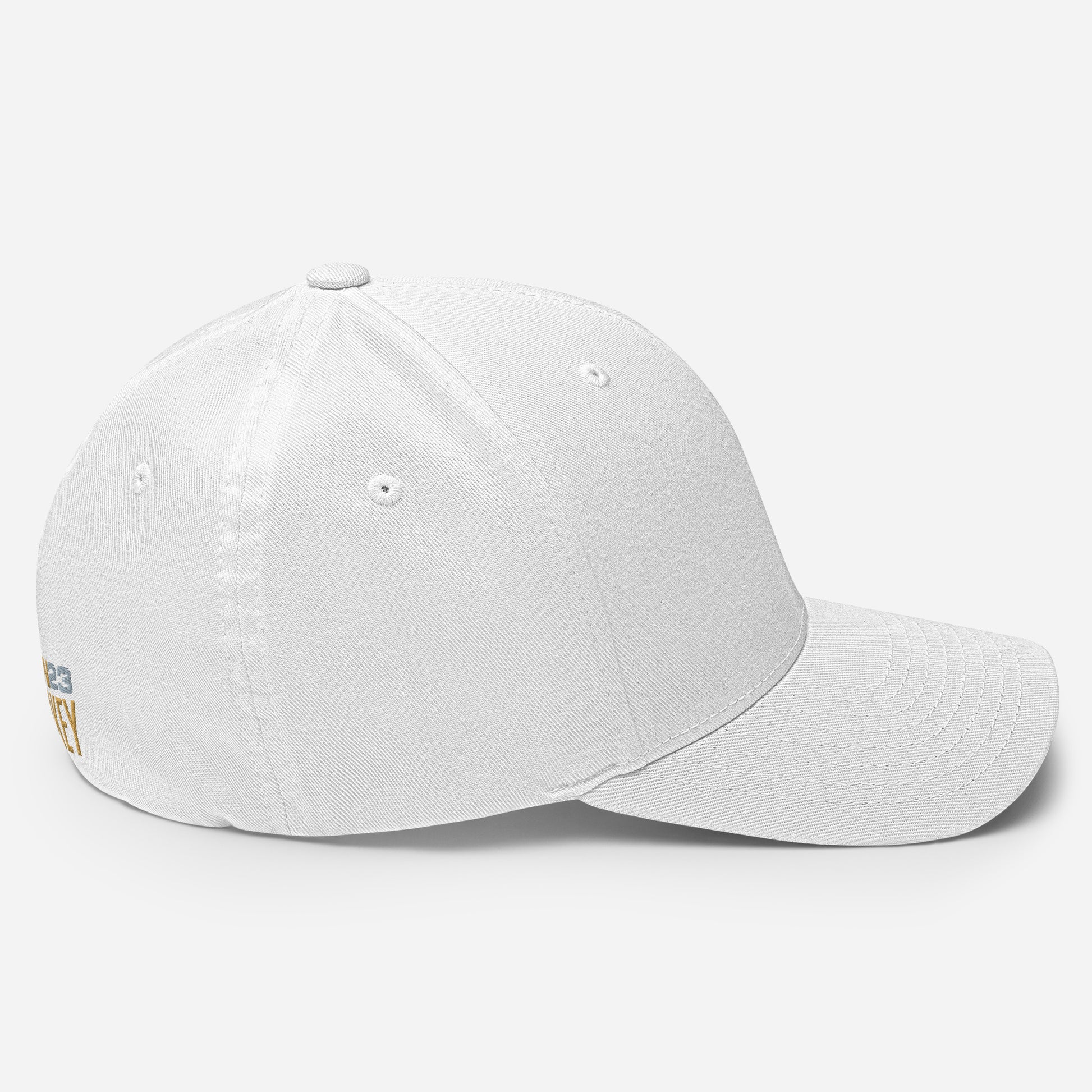 Weiße strukturierte Cord-Cap mit geschlossener Rückseite, Fanclub Alte Dame 1892, Sportswear Iron Monkey 23, modisches Accessoire