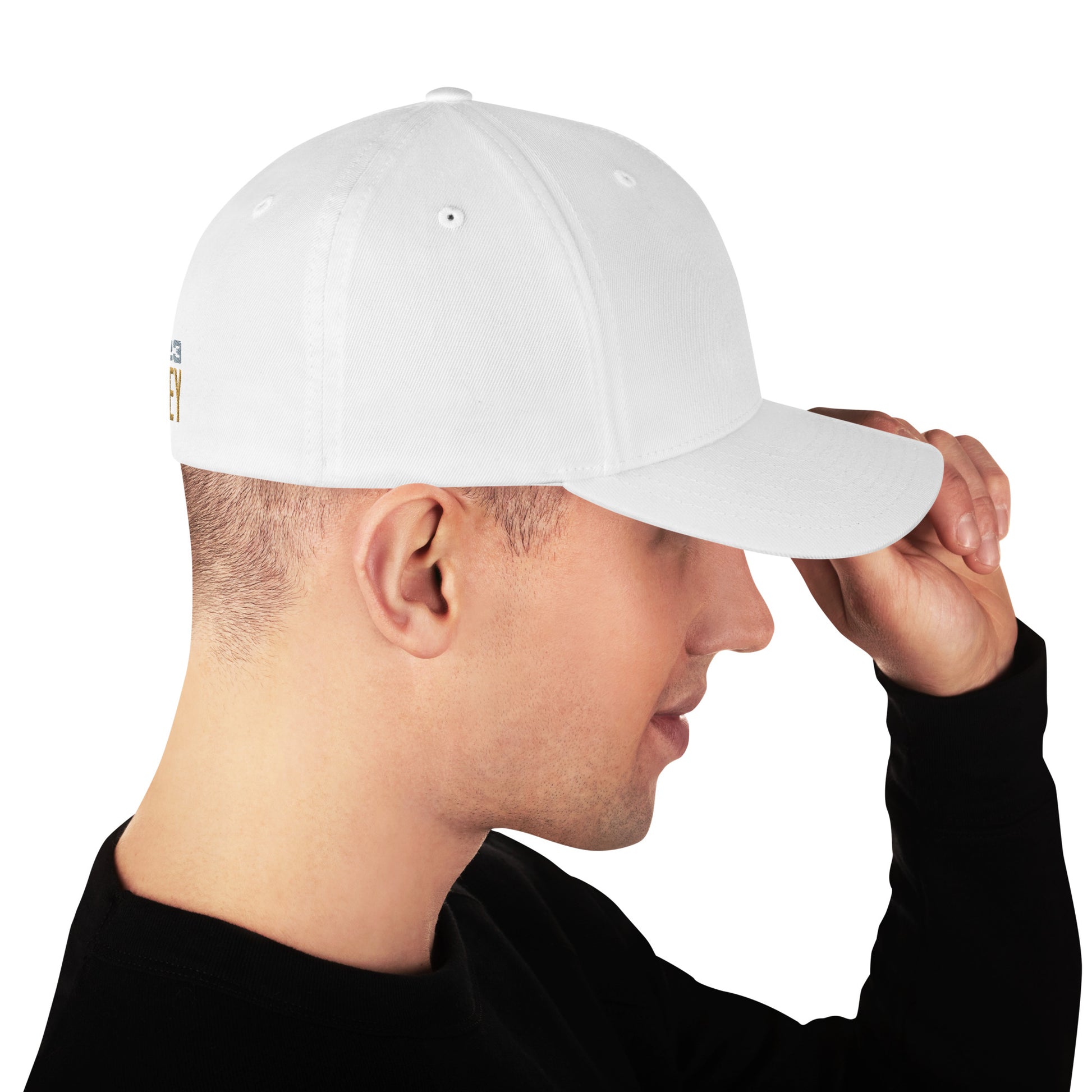 Strukturierte weiße Cord-Cap mit geschlossener Rückseite, Fanclub Alte Dame 1892, Sportswear Iron Monkey 23, modisches Accessoire