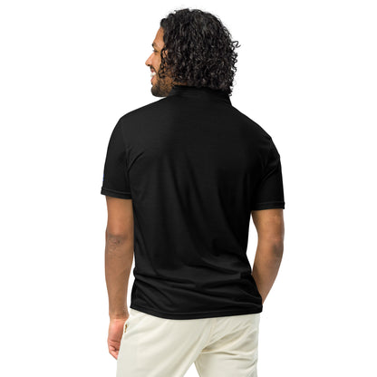 Schwarzes Herren-Polo-Shirt von Sportswear Iron Monkey 23, schmal geschnitten mit All-Over-Print, Rückenansicht