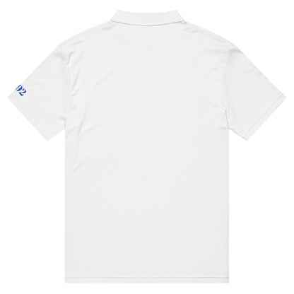 Schmal geschnittenes Herren-Polo-Shirt von Sportswear Iron Monkey 23 mit All-Over-Print in Weiß, Rückenansicht